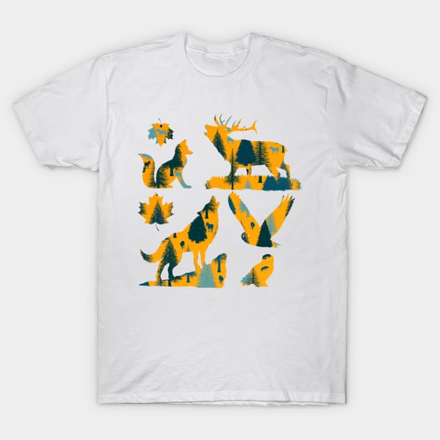Predators and Prey of the Forest T-Shirt by cesartorresart
